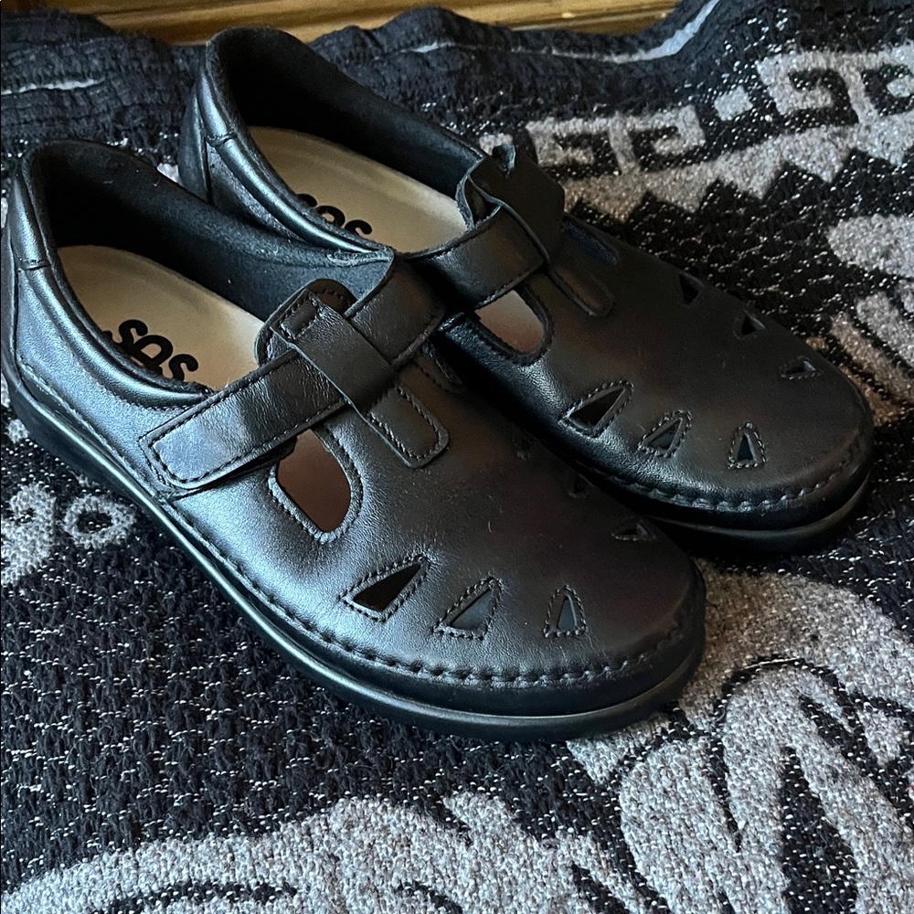 SAS  Black Leather Loafers